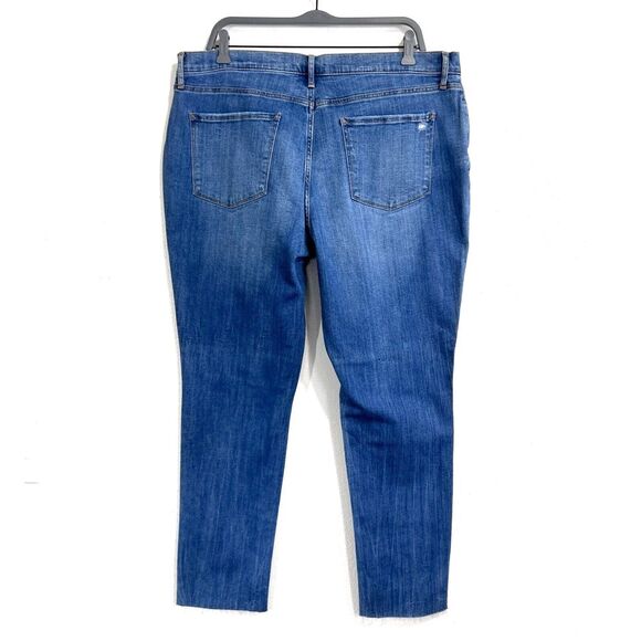 a.n.a Jeans Womens 18 High Rise Skinny Leg‎  Raw Hem  Blue Button Fly Distressed - Picture 2 of 9